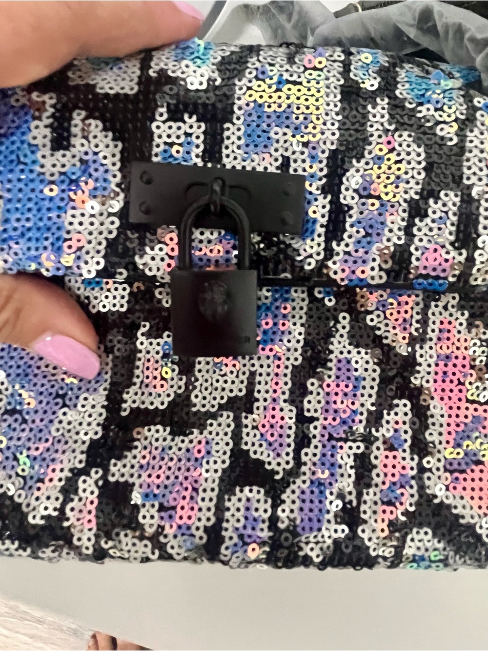 NWT Kurt Geiger London Leopard Pattern Sequined Mini Brixton Shoulder Bag. - Picture 5 of 9